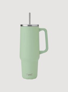 Ge&iuml;soleerde drinkbeker Pistachio met rietje