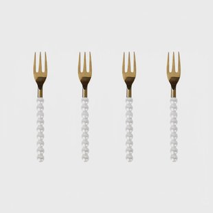 Lepelclub - Gebaksvorkjes - Parel - Set Van 4