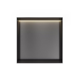 Hotbath &MORE Inbouwbox of inbouwnis - 30x30x10 - frameless + LED - Geborsteld gunmetal PVD BOX030FLBGP