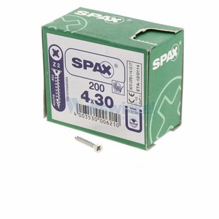 Spaanpl schr vz pk 4.0x30 poz (200) spax