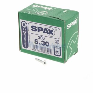 Spaanpl schr vz pk 5.0x30 poz (200) spax