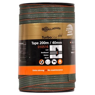 Gallagher TurboStar Lint 40mm groen (200 meter) - Hoog zichtbaar lint voor elektrische afrasteringen