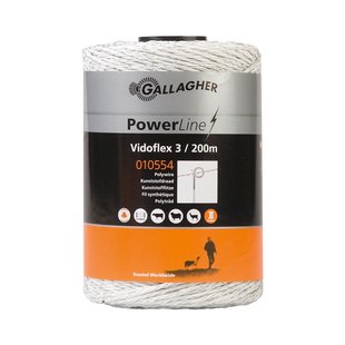 Gallagher Vidoflex 3 Powerline wit (200 meter) - Flexibele stroomgeleidende draad