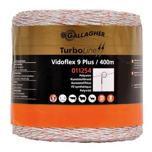 Gallagher Vidoflex 9 TurboLine Plus wit (400 meter) - Voor grote afrasteringen met optimale stroomgeleiding