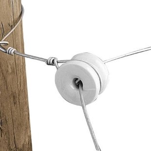 Gallagher Porseleinen Rol-Hoekisolator wit (60) - Robuuste draadgeleiding in afrasteringshoeken