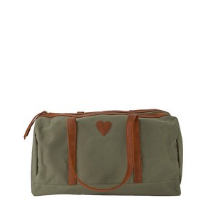Zusss weekendtas met hart mosgroen dames tas
