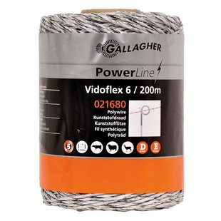 Gallagher Vidoflex 6 Powerline wit (200m) - Draad voor middelgrote tot lange afrasteringen