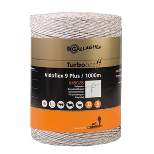 Gallagher Vidoflex 9 TurboLine Plus wit (1000 meter) - Maximale stroomgeleiding voor grote afrasteringen