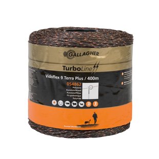 Gallagher Vidoflex 9 TurboLine Plus terra (400 meter) - Hoog geleidende draad voor grote afrasteringen