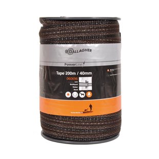 Gallagher PowerLine Lint 40mm Terra (200 meter) - Voor sterke stroomgeleiding in afrasteringen