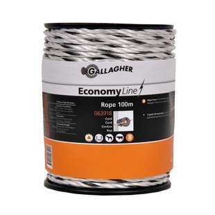 Gallagher EconomyLine Cord Wit (100m) - Betaalbaar cord voor kleine schrikdraadinstallaties