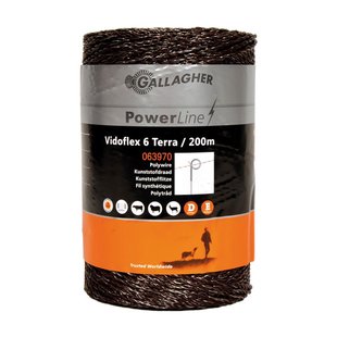 Gallagher Vidoflex 6 Powerline Terra (200m) - Flexibele en sterke draadgeleiding voor afrasteringen