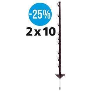 Gallagher Duopack Vario Paal Terra (2x10) - Flexibele en stabiele afrastering in terra kleur
