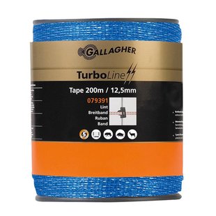 Gallagher TurboLine Lint 12,5mm Blauw (200m) - Duurzame afrastering met blauwe stroomgeleiding