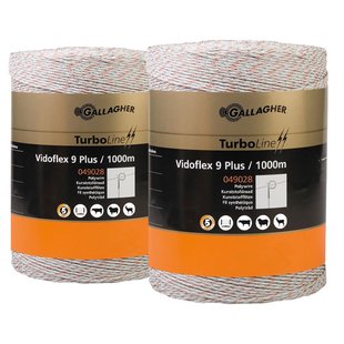 Gallagher Vidoflex 9 TurboLine Plus Wit (2x1000m) - Voor maximale stroomgeleiding
