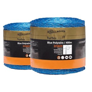 Gallagher Duopack Kunststofdraad Blauw (2x400m) - Voor flexibele draadafrastering in blauwe kleur