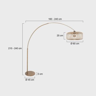 Steinhauer Vloerlamp Sparkled Light brons/bruin, 240 cm, hout