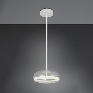 Trio Lighting LED hanglamp Tarsia, mat wit, Ø 40 cm, glas