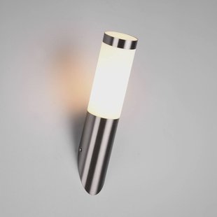 Trio Lighting Buitenwandlamp Trioto, nikkelkleurig, hoogte 39 cm, roestvrij staal