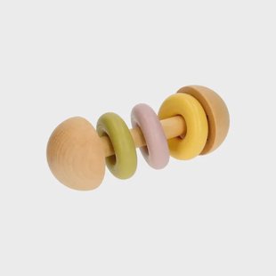 Rammelaar staaf met ringen, hout