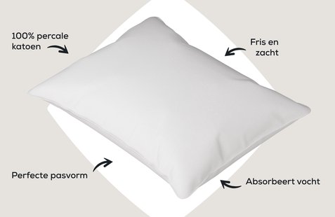 Dixxius Kussenslopen Excellent Percale Katoen White (set van 2) | Swiss Sense