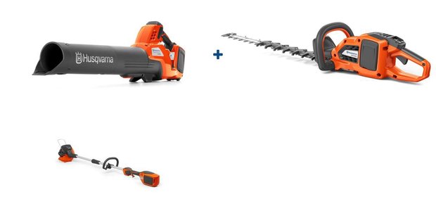 Husqvarnabladblazer + trimmer + heggenschaar