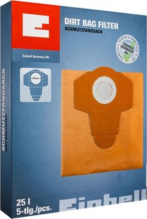 Einhell stofzuigerzak 25 liter 5 stuks