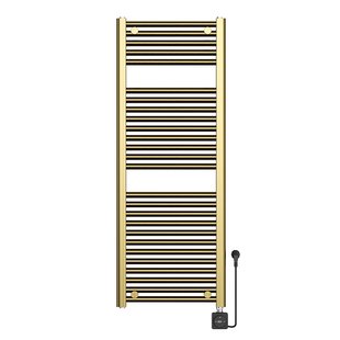 Elektrische Radiator BWS Lara 118.5x45 Cm Smart Wifi Geborsteld Messing PVD