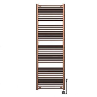 Elektrische Radiator BWS Lara 181.7x60 Cm Smart Wifi Geborsteld Brons Koper PVD