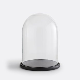 Stolp in glas met zwarte sokkel H32 cm, Campa