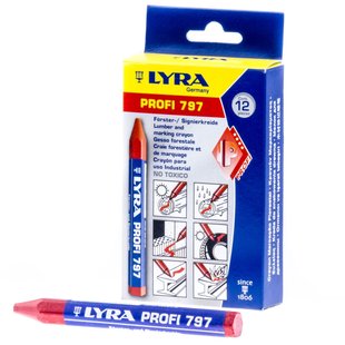Lyra markeer krijt profi 797 rood 12 st