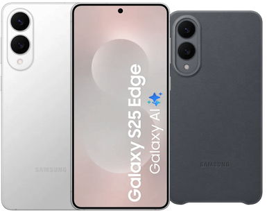 Samsung Galaxy S25 Edge 256GB Zilver 5G + Samsung Kindsuit Back Cover Zwart