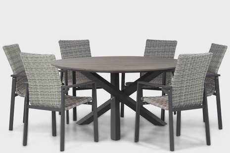 Lifestyle Upton/Ancona 150 cm dining tuinset 7-delig