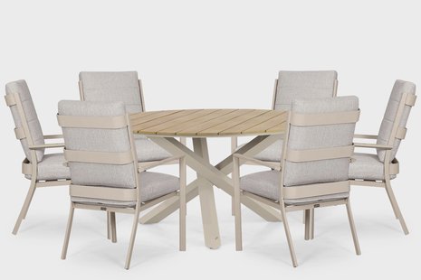 Lifestyle Lecce/Ancona 150 cm dining tuinset 7-delig