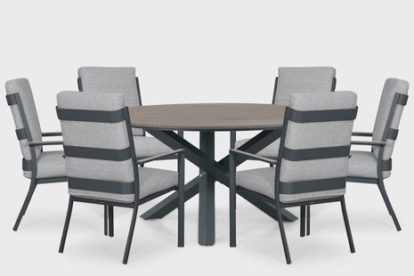 Lifestyle Lecce/Ancona 150 cm dining tuinset 7-delig