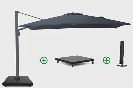 Camello Luna zweefparasol 3.5x2.6m Graphite (incl. voet en hoes)