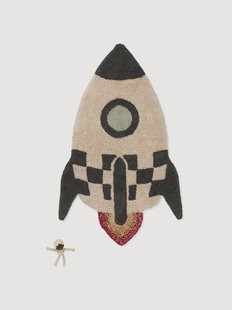Handgeweven kindervloerkleed Rocket, wasbaar