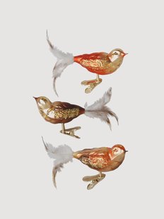 Handbeschilderde kerstboomhangers Summer Birds, 3-delig