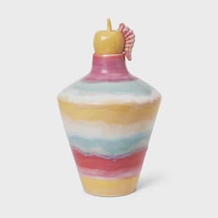 Kähler Poppery vaas met appel 32 cm Pink-mint-geel