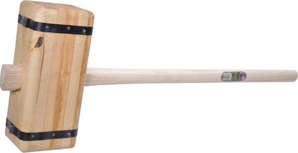 Atlas paalhamer met ovale houten steel