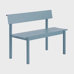 Muuto Linear Steel bank met rugleuning Pale blue, 110x34 cm