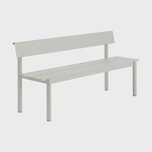 Muuto Linear Steel bank met rugleuning Grey, 170x34 cm