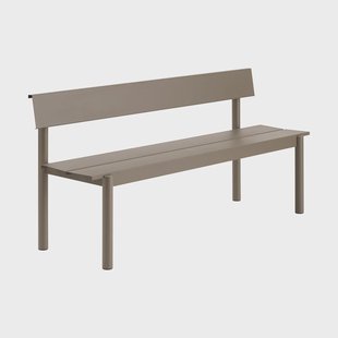 Muuto Linear Steel bank met rugleuning Taupe, 170x34 cm