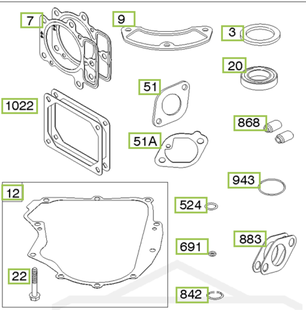 Briggs &amp; stratton pakkingset