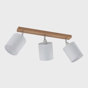 Lindby plafondspot Imarin, 56 cm, 3-lamps, wit, hout Imarin - Woonkamer - Scandinavisch - Meerdere lampen