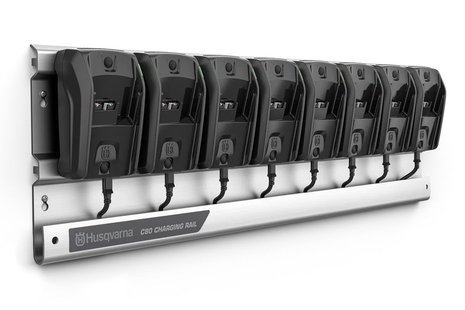 Husqvarna C80 Laadrail voor Maximaal 8 Accu's - Complete Set