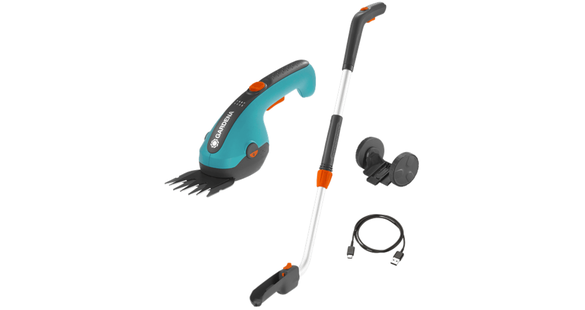 Gardena accu-grasschaar + telescoopsteel