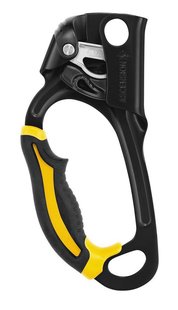 Petzl ASCENSION – Lijnklem met Handvat Links (Zwart/Geel)