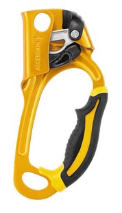 Petzl ASCENSION – Lijnklem met Handvat Rechts (Zwart/Geel)