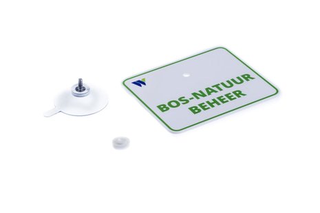 Autobordje bos-natuur beheer met zuignap